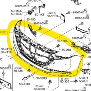 MAZDA DEMIO / MAZDA 2 Front Bumper Cover Only BUMPER BAR HATCH SEDAN W CHROME INSERT NON PARK SENSOR TYPE DJ DL 2019-2023