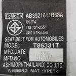 MAZDA BT-50 Seat Belt / Stalk RH REAR ASSY BELT AND STALK EXTRA CAB UP UR 2011-ON